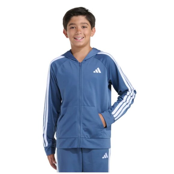 NWT adidas Youth Blue Tricot Jacket Size Small - Picture 2 of 7